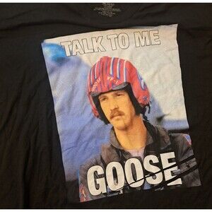 Top Gun Paramount Talk To Me Goose Graphic Tee Black T-Shirt Mens XXL 2XL 2020